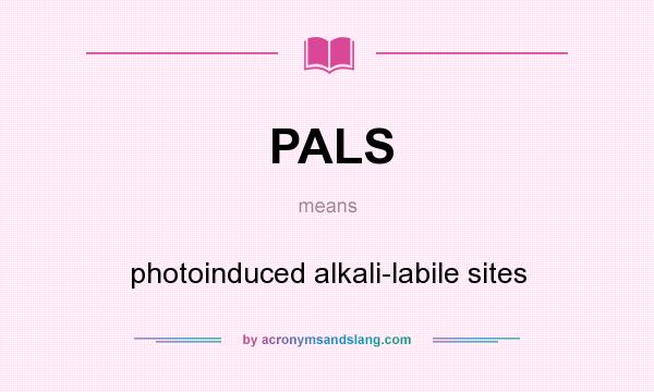 What does PALS mean? It stands for photoinduced alkali-labile sites