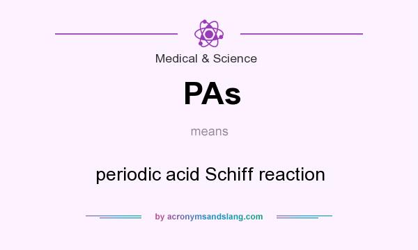 What does PAs mean? It stands for periodic acid Schiff reaction