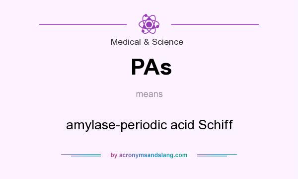 What does PAs mean? It stands for amylase-periodic acid Schiff
