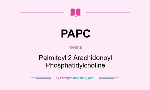 What does PAPC mean? It stands for Palmitoyl 2 Arachidonoyl Phosphatidylcholine