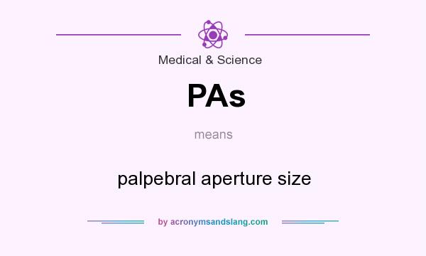 What does PAs mean? It stands for palpebral aperture size