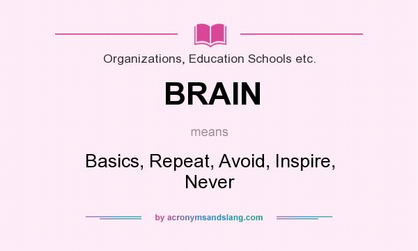 What does BRAIN mean? It stands for Basics, Repeat, Avoid, Inspire, Never