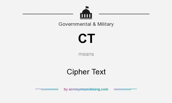 What does CT mean? It stands for Cipher Text