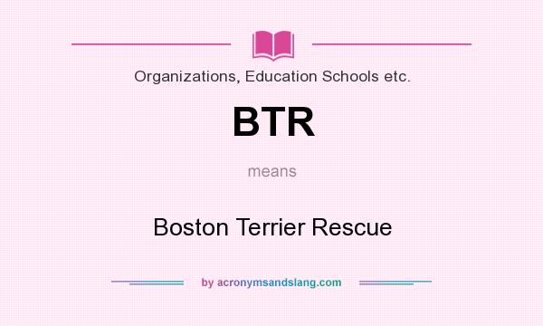 What does BTR mean? It stands for Boston Terrier Rescue