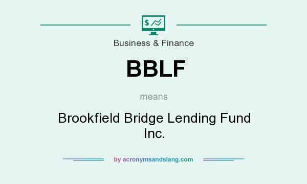 What does BBLF mean? It stands for Brookfield Bridge Lending Fund Inc.