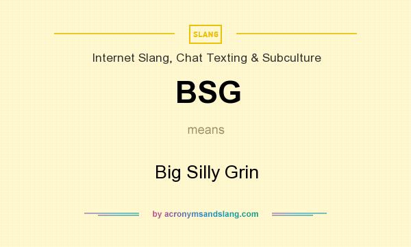 What does BSG mean? It stands for Big Silly Grin