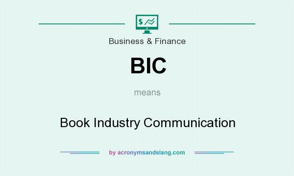 What does BIC mean? It stands for Book Industry Communication