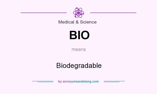 What does BIO mean? It stands for Biodegradable