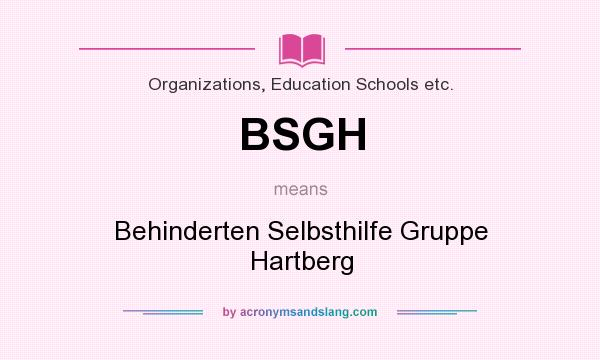 What does BSGH mean? It stands for Behinderten Selbsthilfe Gruppe Hartberg
