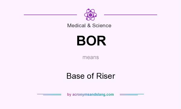 What does BOR mean? It stands for Base of Riser