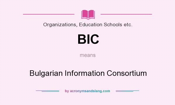 What does BIC mean? It stands for Bulgarian Information Consortium