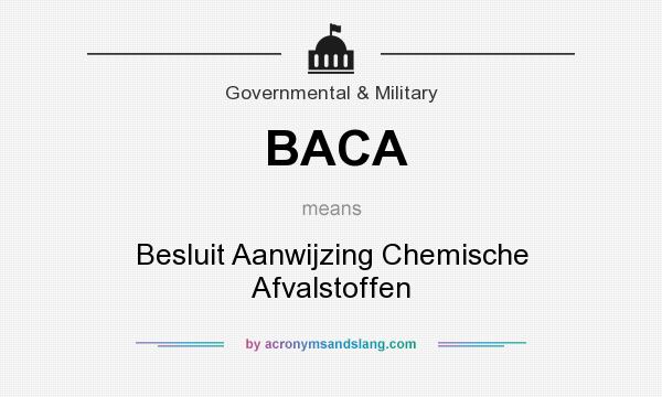 What does BACA mean? It stands for Besluit Aanwijzing Chemische Afvalstoffen