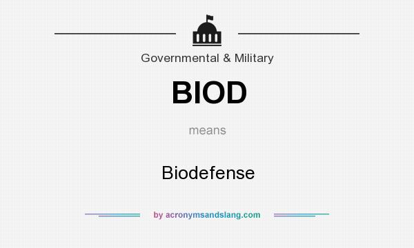 What does BIOD mean? It stands for Biodefense