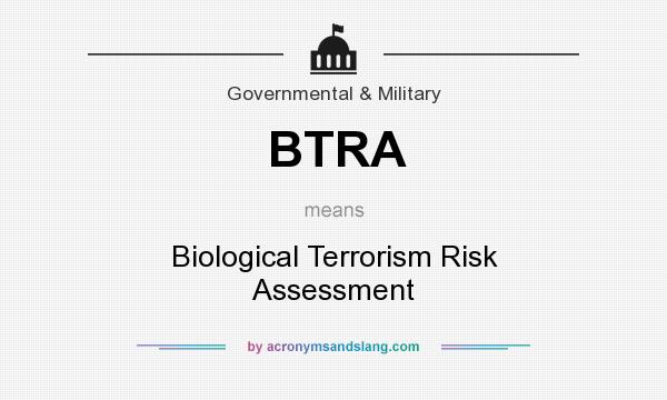 What does BTRA mean? It stands for Biological Terrorism Risk Assessment