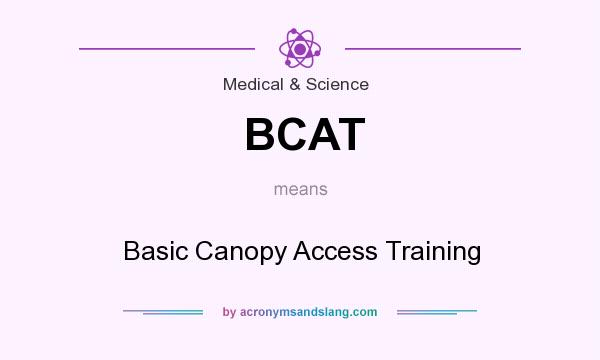 What does BCAT mean? It stands for Basic Canopy Access Training
