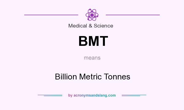 What does BMT mean? It stands for Billion Metric Tonnes
