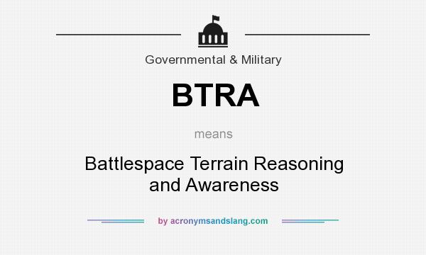 What does BTRA mean? It stands for Battlespace Terrain Reasoning and Awareness