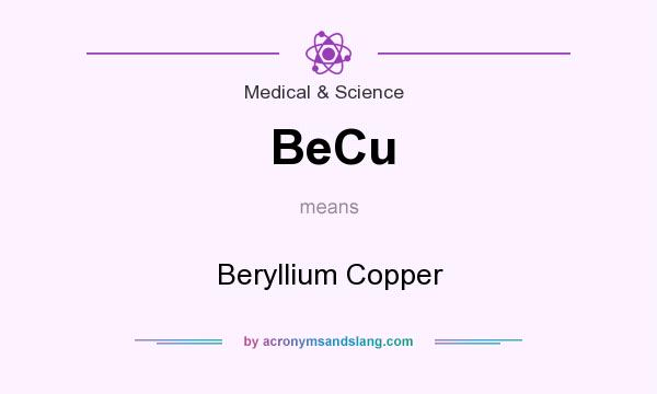 What does BeCu mean? It stands for Beryllium Copper