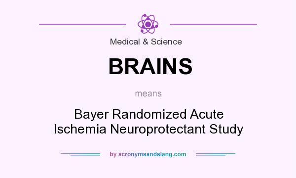 What does BRAINS mean? It stands for Bayer Randomized Acute Ischemia Neuroprotectant Study