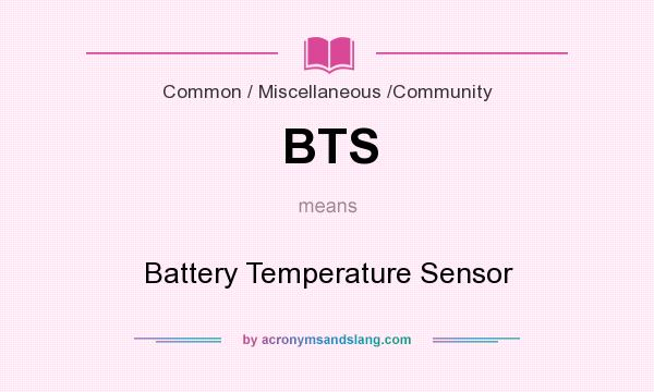 What does BTS mean? It stands for Battery Temperature Sensor