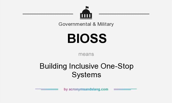 What does BIOSS mean? It stands for Building Inclusive One-Stop Systems