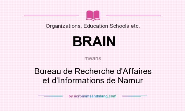 What does BRAIN mean? It stands for Bureau de Recherche d`Affaires et d`Informations de Namur