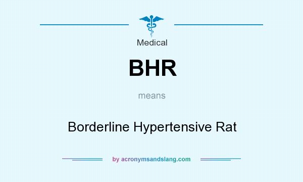 What does BHR mean? It stands for Borderline Hypertensive Rat
