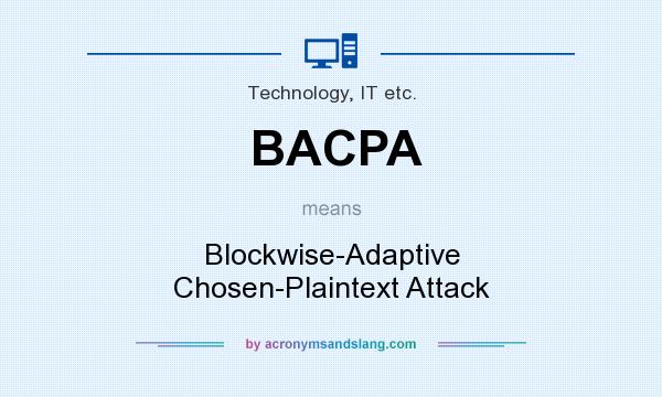 What does BACPA mean? It stands for Blockwise-Adaptive Chosen-Plaintext Attack