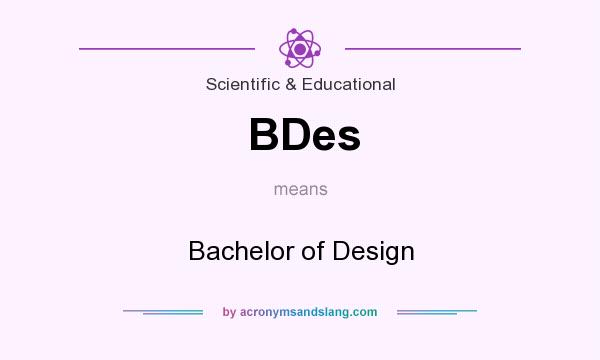 What does BDes mean? It stands for Bachelor of Design