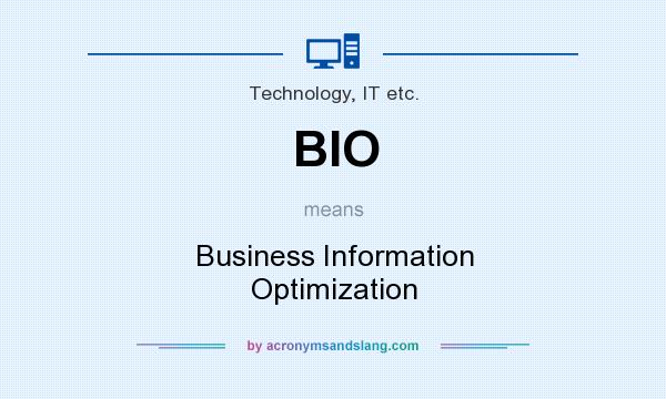 What does BIO mean? It stands for Business Information Optimization