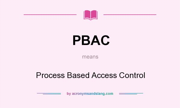 What does PBAC mean? It stands for Process Based Access Control