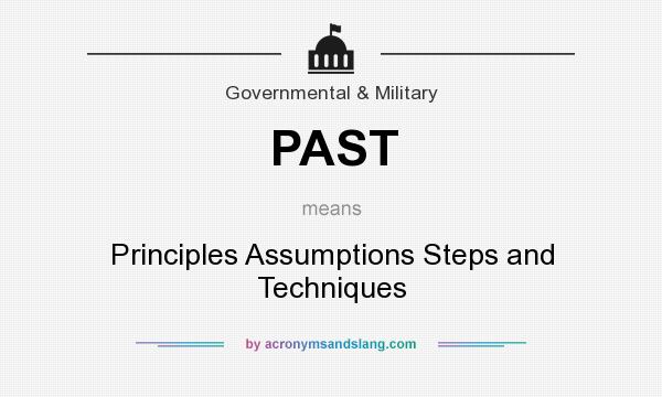What does PAST mean? It stands for Principles Assumptions Steps and Techniques