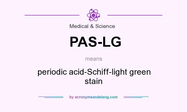 What does PAS-LG mean? It stands for periodic acid-Schiff-light green stain