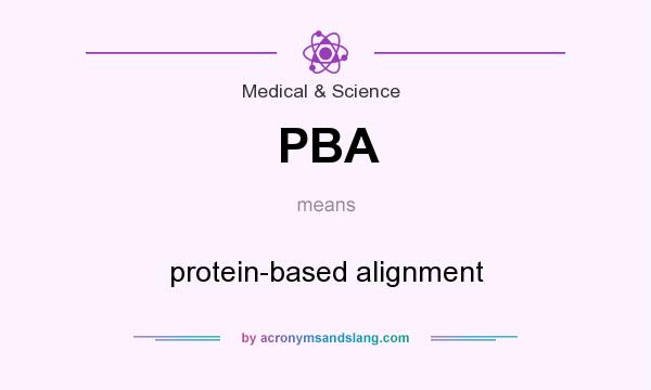 What does PBA mean? It stands for protein-based alignment