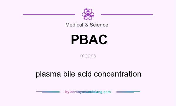 What does PBAC mean? It stands for plasma bile acid concentration