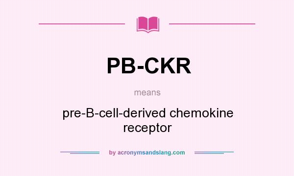 What does PB-CKR mean? It stands for pre-B-cell-derived chemokine receptor