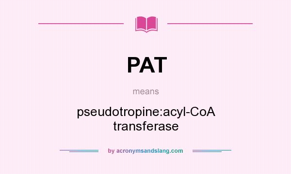 What does PAT mean? It stands for pseudotropine:acyl-CoA transferase