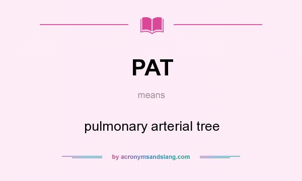 What does PAT mean? It stands for pulmonary arterial tree