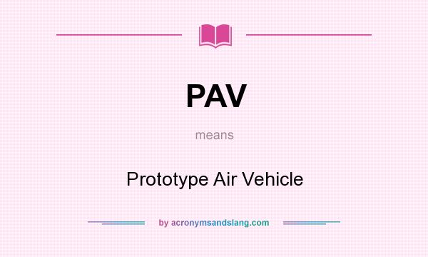 What does PAV mean? It stands for Prototype Air Vehicle