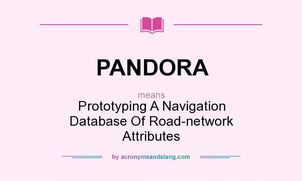 What does PANDORA mean? It stands for Prototyping A Navigation Database Of Road-network Attributes
