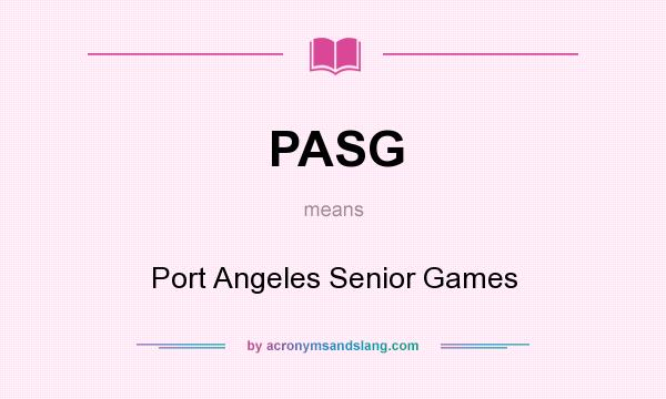 What does PASG mean? It stands for Port Angeles Senior Games