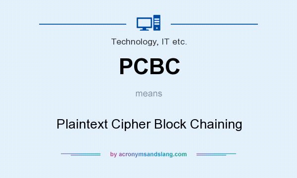 What does PCBC mean? It stands for Plaintext Cipher Block Chaining
