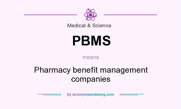 What does PBMS mean? It stands for Pharmacy benefit management companies
