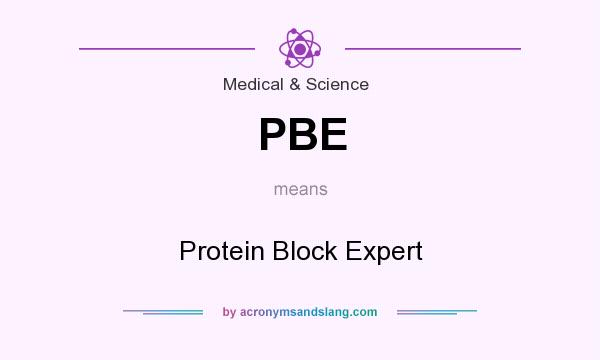 What does PBE mean? It stands for Protein Block Expert