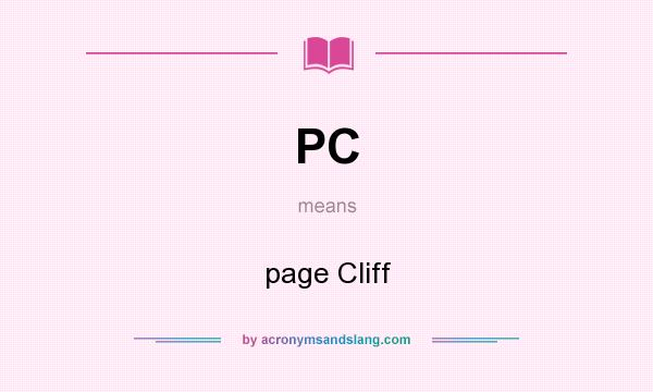 What does PC mean? It stands for page Cliff