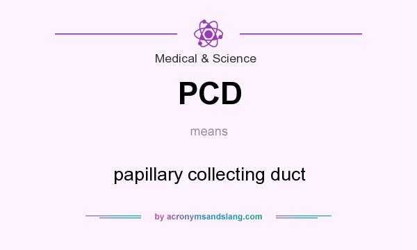 What does PCD mean? It stands for papillary collecting duct