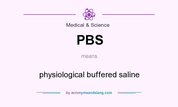 What does PBS mean? It stands for physiological buffered saline