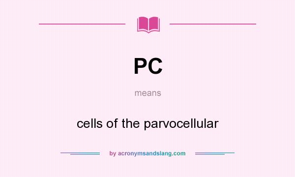What does PC mean? It stands for cells of the parvocellular