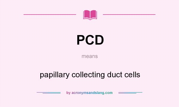 What does PCD mean? It stands for papillary collecting duct cells