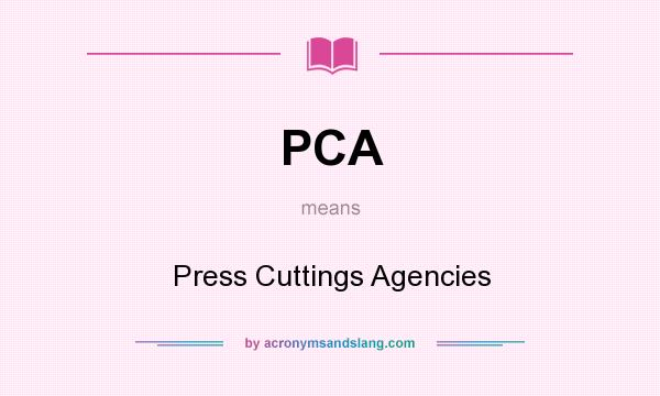 What does PCA mean? It stands for Press Cuttings Agencies